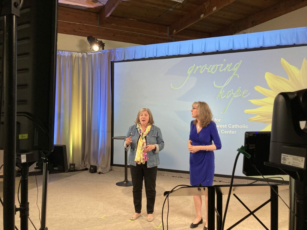 Anne-Louise Sterry and Erin Peters in-studio